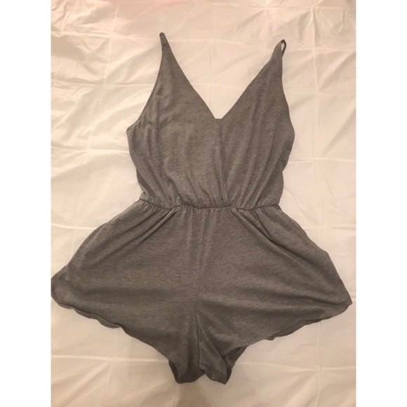 PINK Victoria's Secret Pants - VS PINK gray romper with pockets